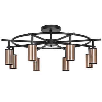 Lightstar LR718308 Люстра RULLO 8х50W GU10 ЧЕРНЫЙ/МЕДЬ (571718+214430-8), шт