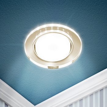 ЭРА Встраиваемый светильник со светодиодной подсветкой ЭРА DK LD51 MR GX53 зеркальный