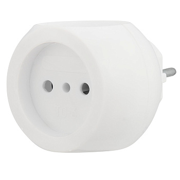 Тройник электрический "Шар" 220В, 6А белый Rexant 11-1063