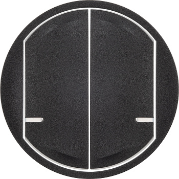 Legrand DLP Клавиша двойная перекидная для выкл-ля/кнопки пластик антрацит глянцевая 064836