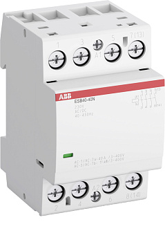 ABB Контактор ESB40-22N-01 модульный (40А АС-1, 2НО+2НЗ), катушка 24В AC/DC 1SAE341111R0122 ABB Контактор ESB40-22N-01 модульный (40А АС-1, 2НО+2НЗ), катушка 24В AC/DC 1SAE341111R0122
