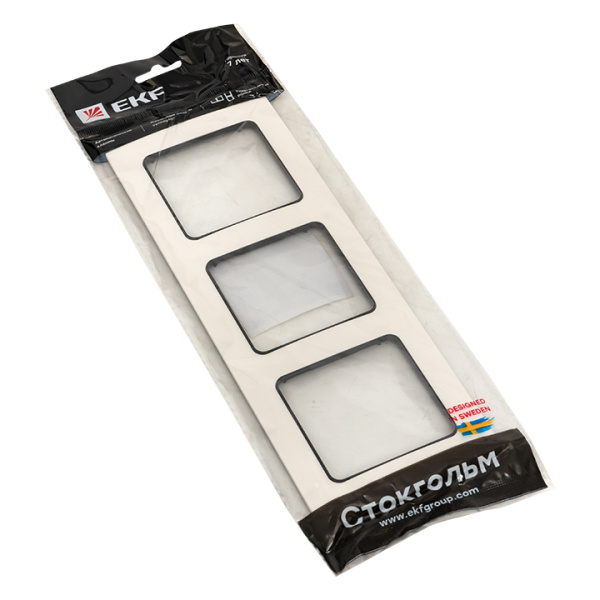 Купить EKF PROxima Стокгольм Белый Линяя черная Рамка 3-ая