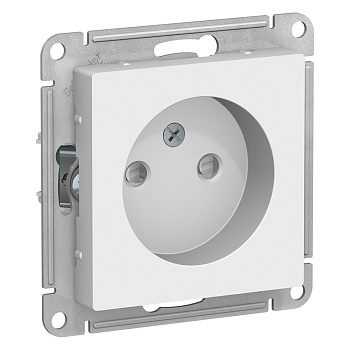 Systeme Electric AtlasDesign Бел Розетка б/з со шторками, 16А, механизм