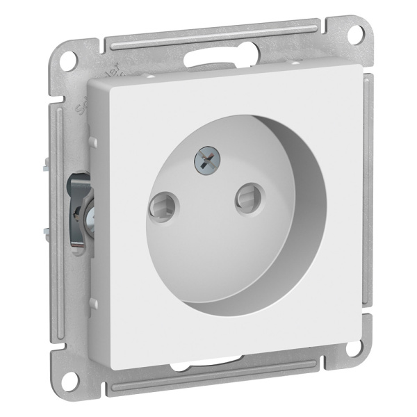 Systeme Electric AtlasDesign Бел Розетка б/з со шторками, 16А, механизм