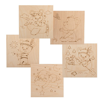 Доски для выжигания 5 шт. «Мишка» Rexant 12-0931