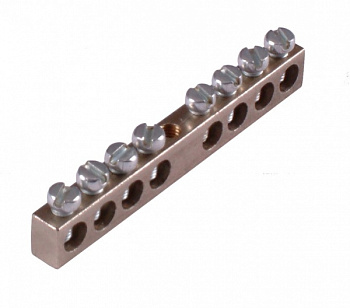 Hegel Шина _PE_ 63.08.эконом Шина "РЕ" на 8 присоединений без покрытия 63А 1 крепежное отверстие