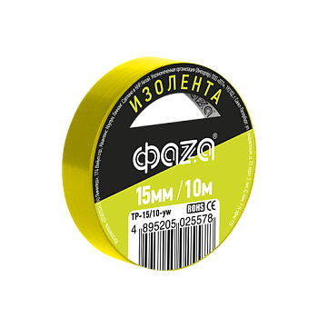 ФАZA Изолента 15/10 Изолента ПВХ 15мм * 10м желтая .5025578