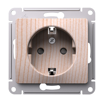 Systeme Electric Glossa Сосна Розетка с заземлением со шторками, 16А, механизм