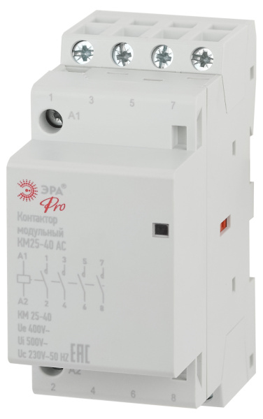 ЭРА NO-902-298 Pro Контактор модульный КМ25-40 AC (6/30/1080)