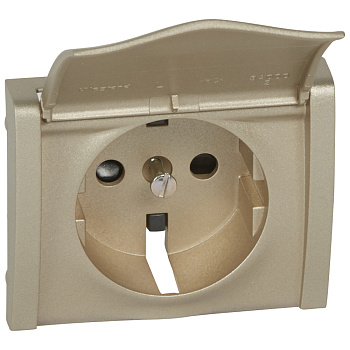 Legrand Galea Life Титан Накладка розетки с/з, с крышкой, с защитными шторками 771422