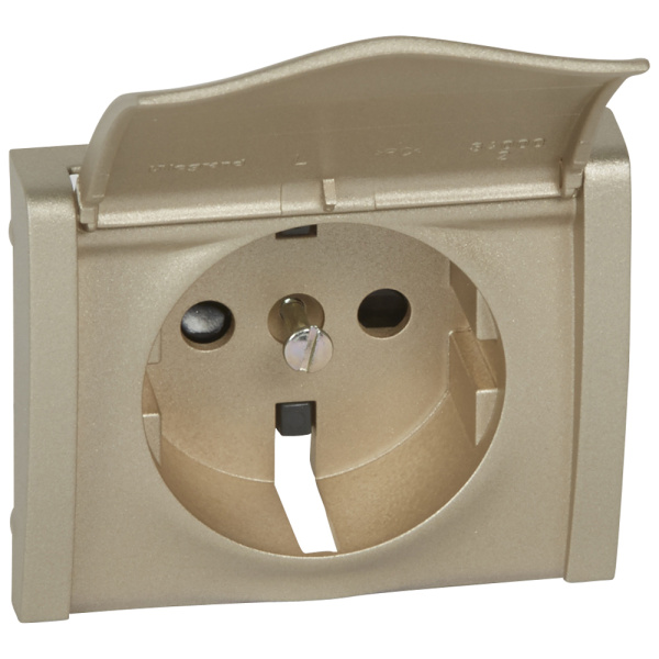 Legrand Galea Life Титан Накладка розетки с/з, с крышкой, с защитными шторками 771422