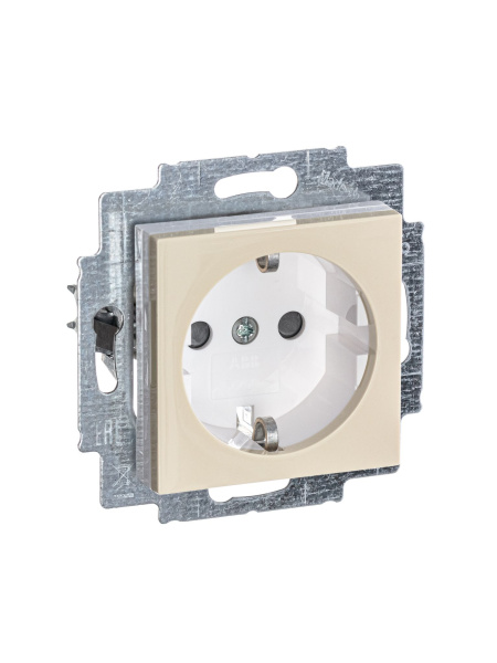 Купить ABB EPJ Levit слоновая кость / белый Розетка с заземлением со шторками 2CHH203457A6017