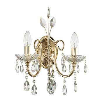 Odeon Light 4977/2W HALL ODL23 000 золотой/хрусталь Бра E14 2*40W VERSIA