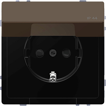 SE Merten D-Life Мокко Розетка 16А с/з и крышкой IP44 MTN2314-6052