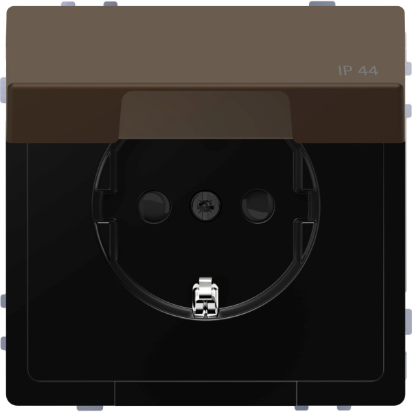 SE Merten D-Life Мокко Розетка 16А с/з и крышкой IP44 MTN2314-6052