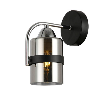 Evoluce SLE102001-01 Светильник настенный Черный, Хром/Дымчатый E27 1*40W