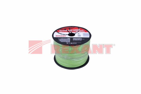 Купить Провод ПГВА 1 х 1.50мм², 100м, ЗЕЛЕНЫЙ Rexant 01-6533