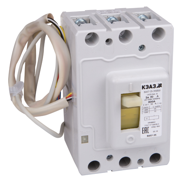КЭАЗ Выключатель автоматический ВА57-35-341810-100А-500-690AC-НР230AC/220DC-ОМ4-РЕГ