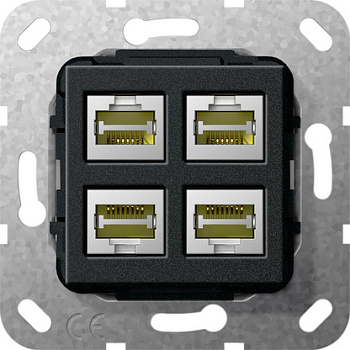 Gira S-55 Разъем MJ RJ45 Cat 6A 10 GB 4 местн. 569810
