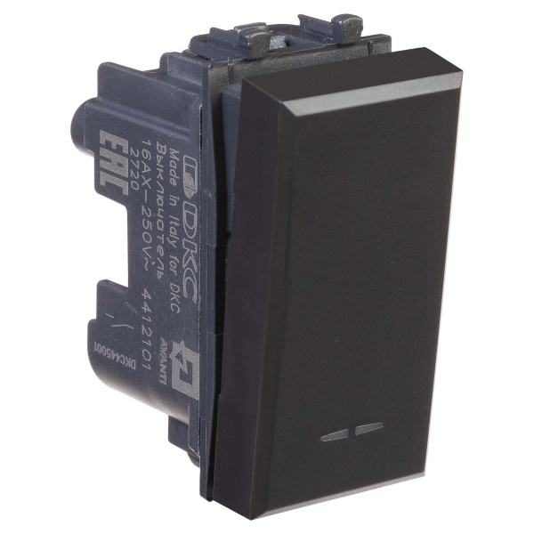 Купить DKC Выключатель модульный, "Avanti", "Черный матовый", 1 модуль