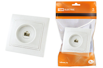 TDM Розетка телефонная RJ11  белая "Таймыр" SQ1814-0020