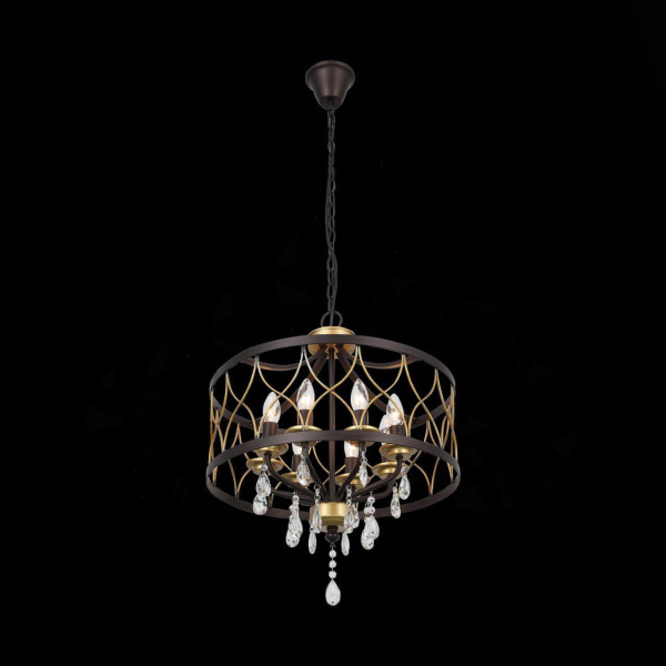 ST LUCE SL789.423.08 Люстра подвесная  Темный кофе, Золото/Темный кофе, Золото, Прозрачный E14 8*60W Купить ST LUCE SL789.423.08 Люстра подвесная  Темный кофе, Золото/Темный кофе, Золото, Прозрачный E14 8*60W