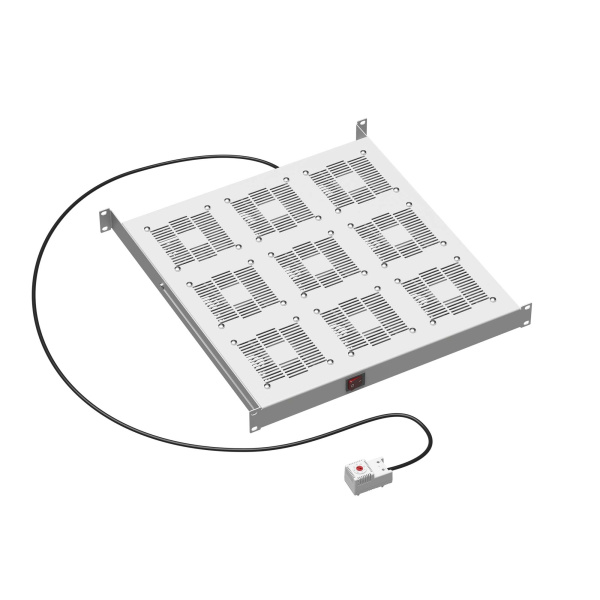 DKC 19" Вентиляторный модуль 9 вентиляторов с термостатом для 19" IT-корпусов ДКС серии STI/CQE, RAL7035