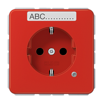 JUNG SCHUKO-розетка с полем для надписи и индикатором, красная CD1520BFNAKORT