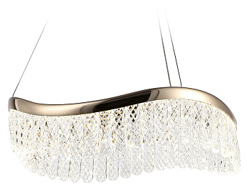 Ambrella Подвесной светодиодный светильник с хрусталем TR49717 GD золото 34W 3000K/4200K/6400K D500*1010 (Без ПДУ)