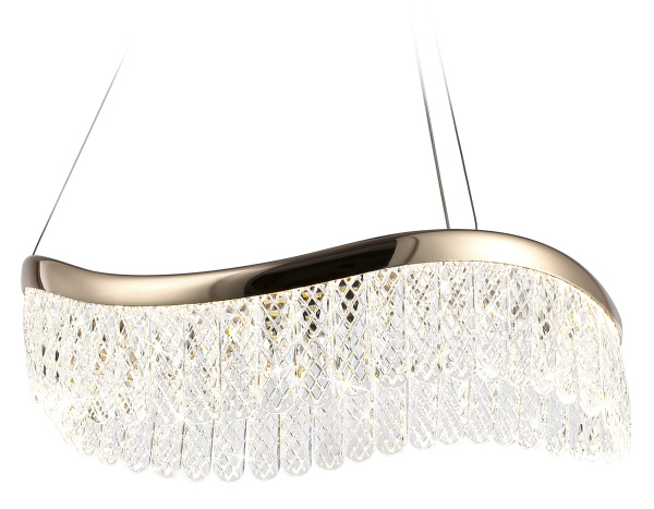 Ambrella Подвесной светодиодный светильник с хрусталем TR49717 GD золото 34W 3000K/4200K/6400K D500*1010 (Без ПДУ)