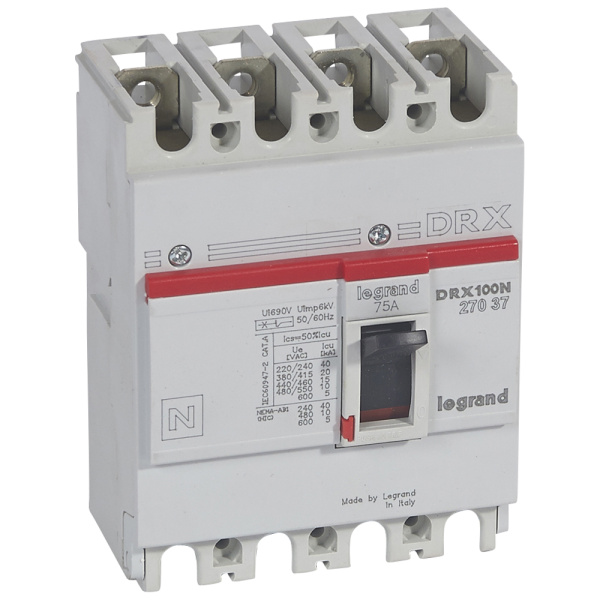 Legrand DRX125 фиксированный 4P 75А 20кА 027037
