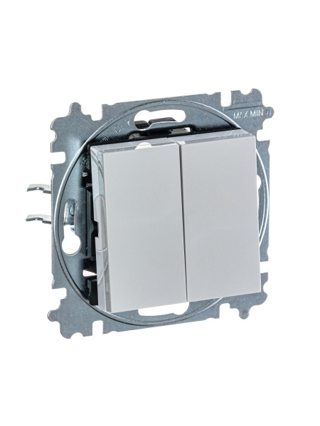 Купить ABB EPJ Levit серый / белый Выключатель 2-клавишный 2CHH590545A6016