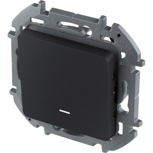 Купить Legrand INSPIRIA Антрацит Выключатель одноклавишный с подсветкой/индикацией 10 AX - 250 В 673613