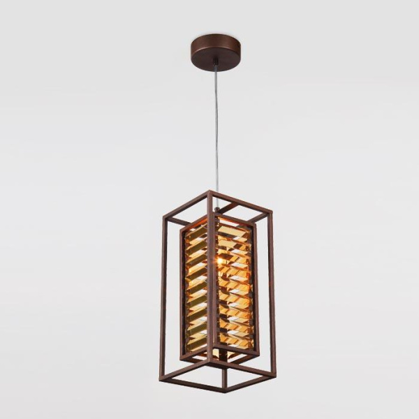 Купить Ambrella Подвесной светильник с хрусталем TR5043 CF/TI кофе/янтарь E14/1 max 40W 180*180*760