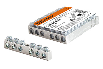 TDM Шина "N" нулевая 6х9мм 6/1 (6 групп/крепеж по центру) никелированная SQ0801-0302