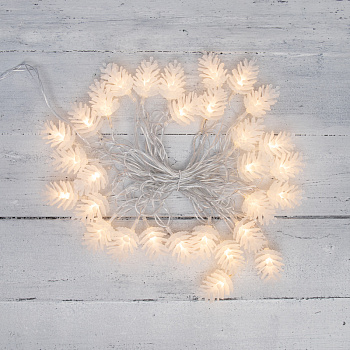 NEON-NIGHT Гирлянда светодиодная «Шишки» 5 м, 30 LED, прозрачный ПВХ с контроллером, цвет свечения теплый белый 303-069