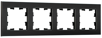 IEK BRITE DECOR Черный металл Рамка 4-м РУ-4-1-БрЧ