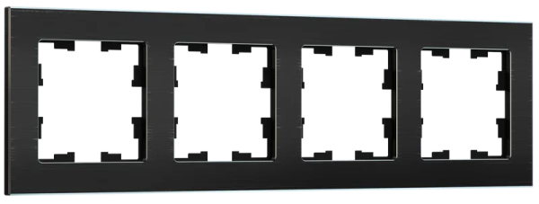 IEK BRITE DECOR Черный металл Рамка 4-м РУ-4-1-БрЧ