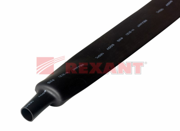 Купить 25.0 / 12.5 мм 1м термоусадка черная Rexant 22-5008