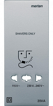 SE Merten SM Алюминий Центральная плата розетки для электробритв MTN213560