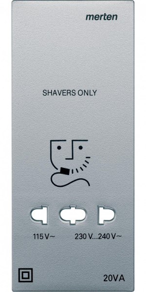 SE Merten SM Алюминий Центральная плата розетки для электробритв MTN213560