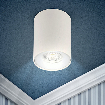 ЭРА OL1 GU10 WH Белый Подсветка накладной, GU10, D80*100мм