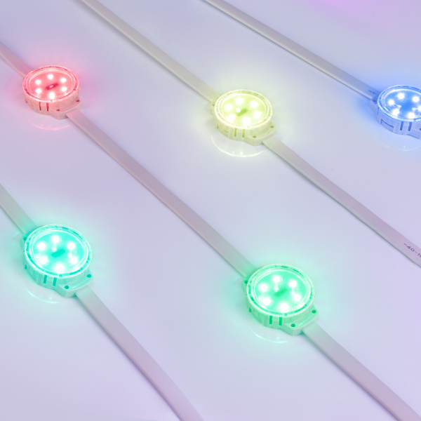 Купить Arlight Модуль управляемый SOLEX-DMX-3535-6-24V RGB 120deg (D40x16mm, 1.5W, IP67) (-) 028882