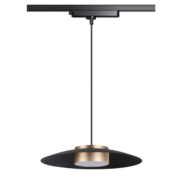 Novotech 358592 PORT NT21 000 черный/золото Однофазный трековый светодиодный светильник, провод 1м IP20 LED 4000K 18W 220-240V PILZ