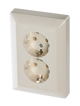 ABB BJB Basic 55 Беж Розетка 2-ая с/з моноблок 2CKA002014A1463