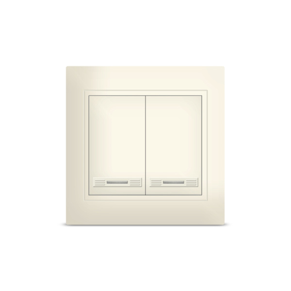 UNIVersal "Севиль" Выключатель "слоновая кость" 2 кл. с подсветкой Б-С0123