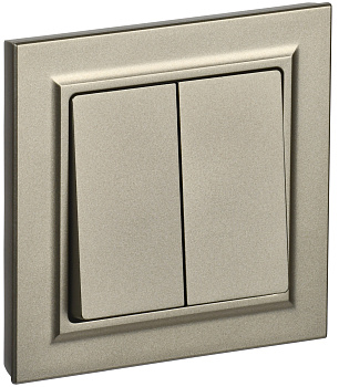 IEK BRITE Шампань Выключ. 2-кл. 10А в сборе ВСР10-2-0-БрШ