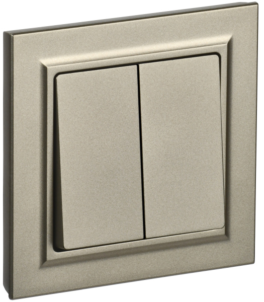 IEK BRITE Шампань Выключ. 2-кл. 10А в сборе ВСР10-2-0-БрШ