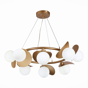 Evoluce SLE220503-08 Люстра подвесная Золото/Белый G9 8*5W