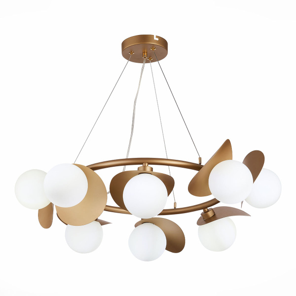 Evoluce SLE220503-08 Люстра подвесная Золото/Белый G9 8*5W